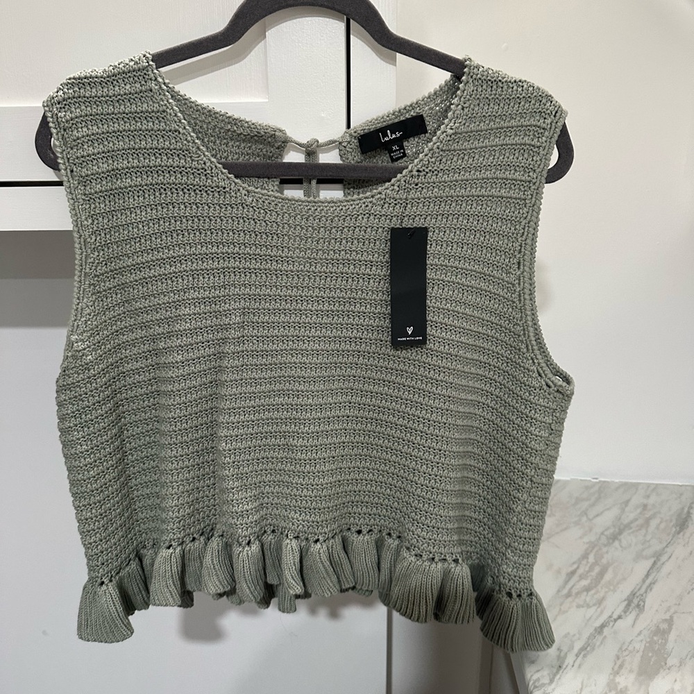 Lulu's Green Knit Sleeveless Top